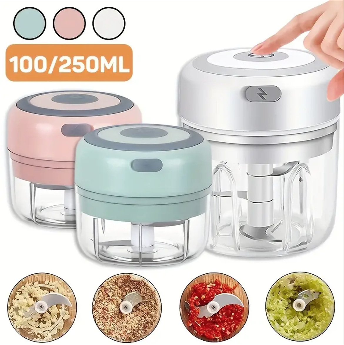 Kitchen Appliances Sale - Multifunctional Electric Garlic Chopper 100/250mL Portable