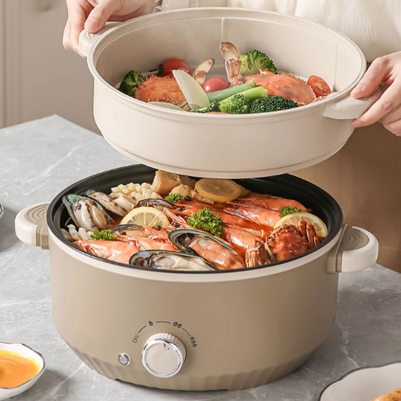 220V Electric Hot Pot 800W 3L  - مراجعة Kitchen Appliances Sale وسعره