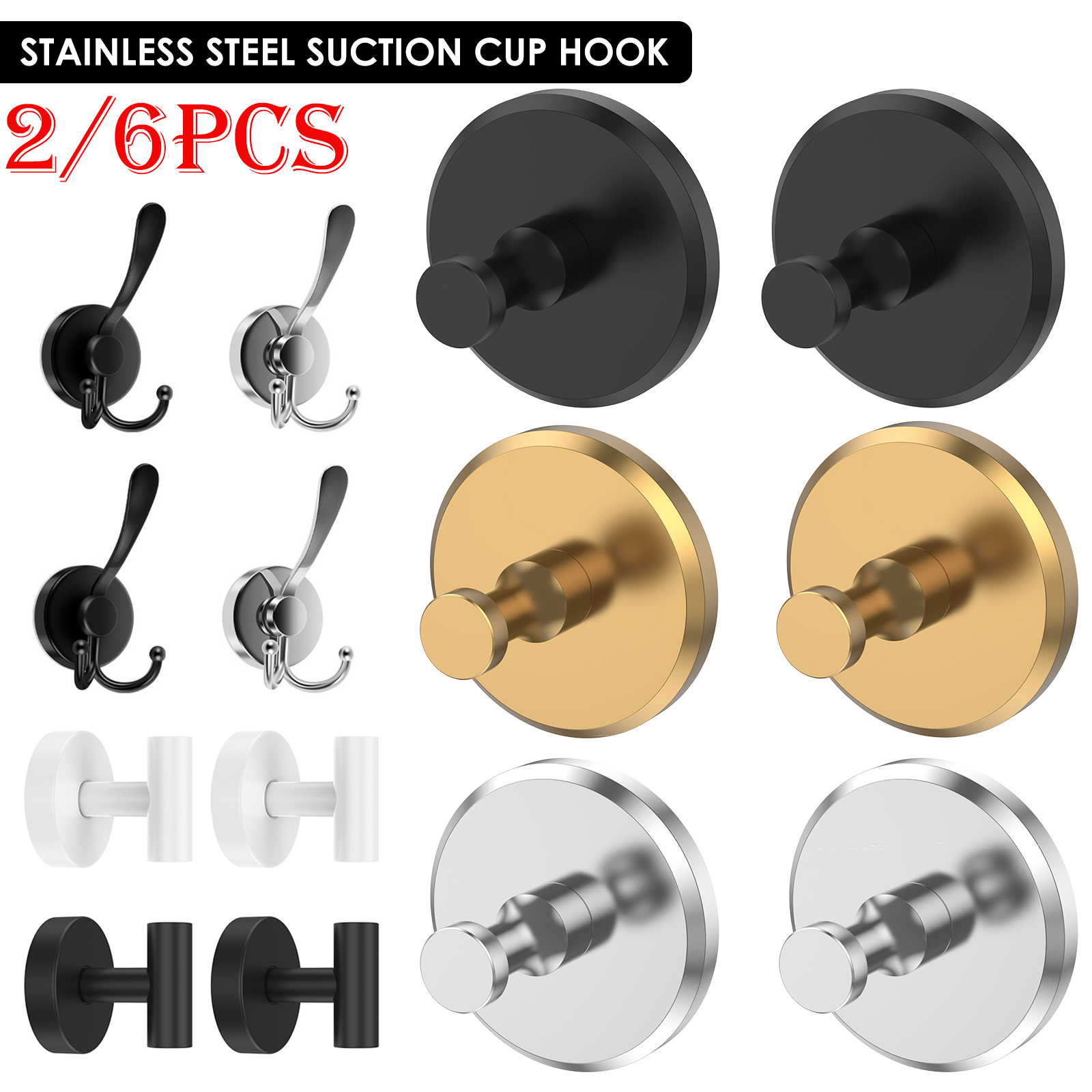 2/6Pcs Stainless Steel Suction - مراجعة Kitchen Appliances Shelves وسعره