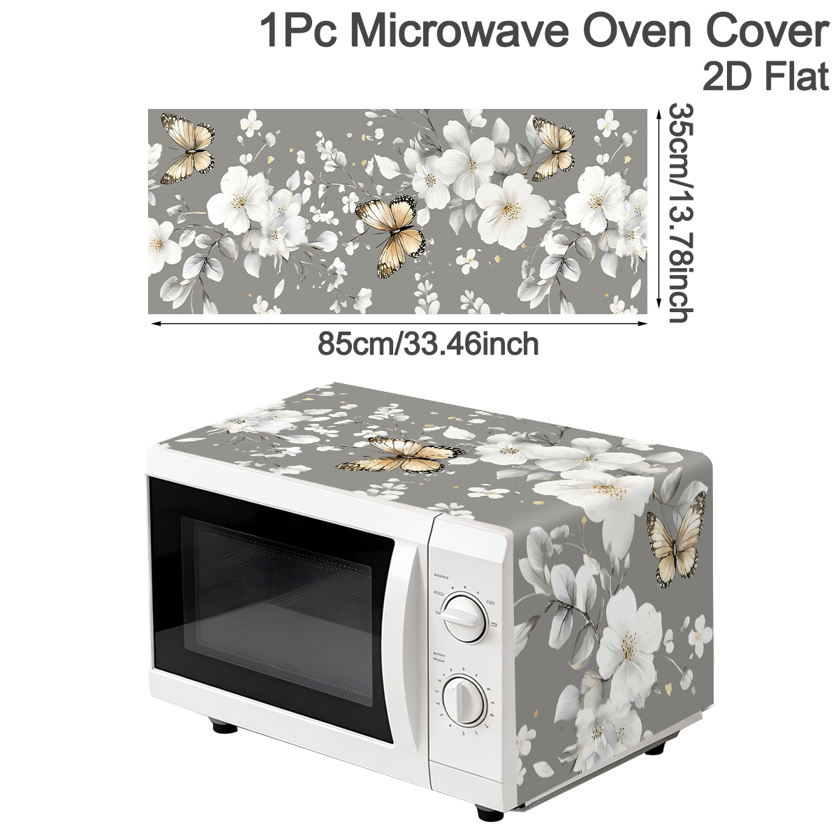 1pc  White Flower Microwave Du - مراجعة Kitchen Appliances Design وسعره