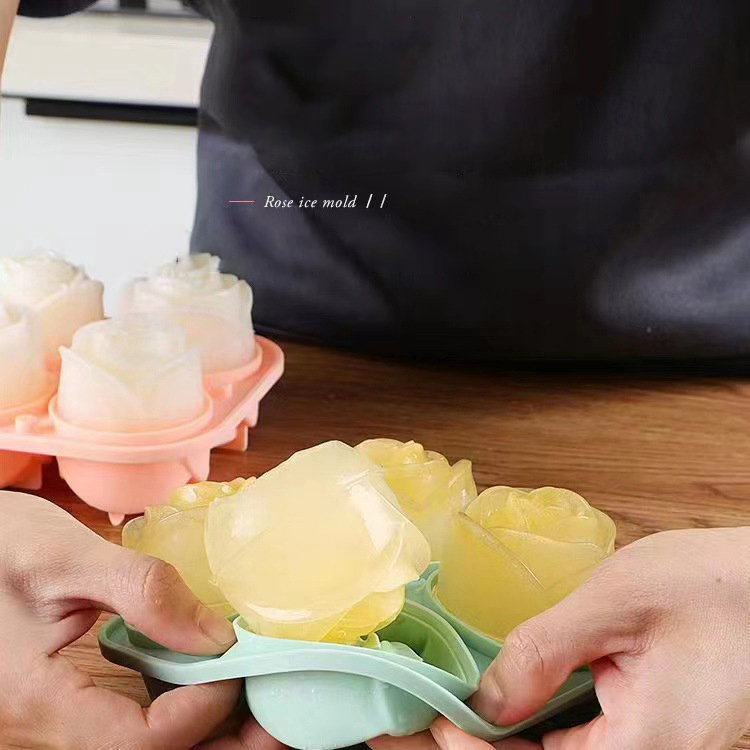 3D Rose Ice Molds 4 Holes Ice  - مراجعة Kitchen Appliances Shelves وسعره