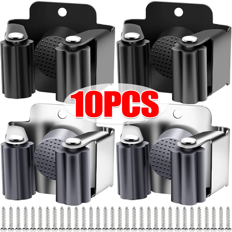 1-10Pcs Mop Broom Holder Wall  - مراجعة Kitchen Appliances Shelves وسعره