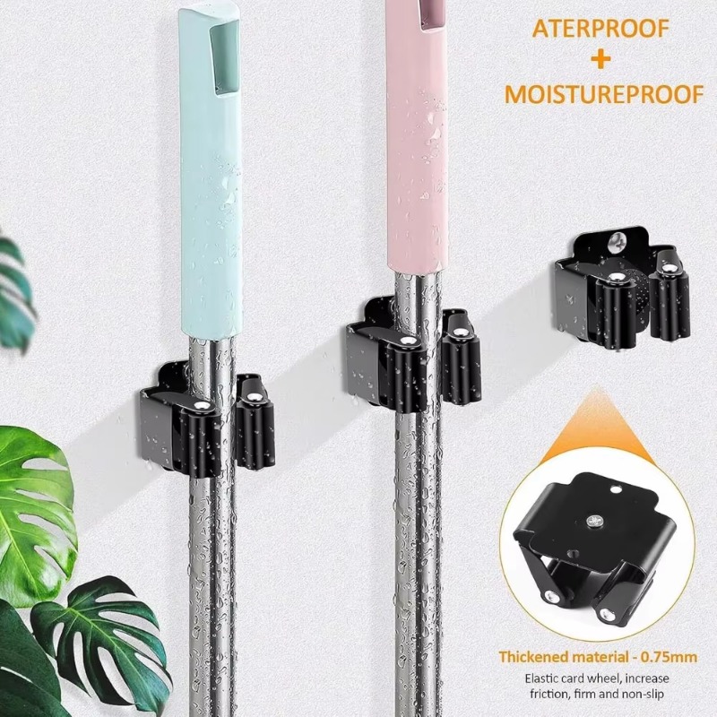 1-10Pcs Mop Broom Holder Wall  - مراجعة Kitchen Appliances Shelves وسعره