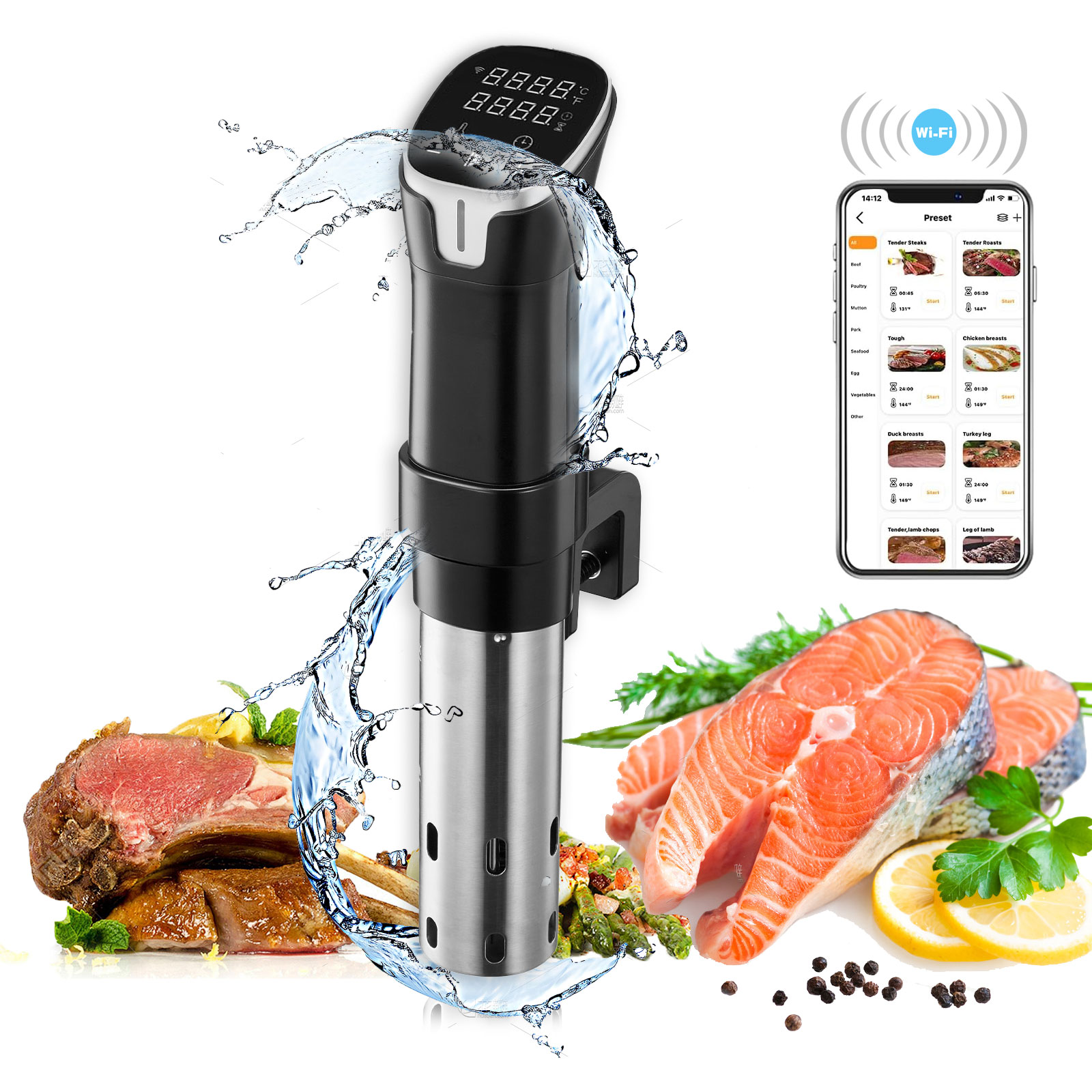 2.4G WIFI Sous Vide Cooker Gis - مراجعة Sous Vide Immersion وسعره