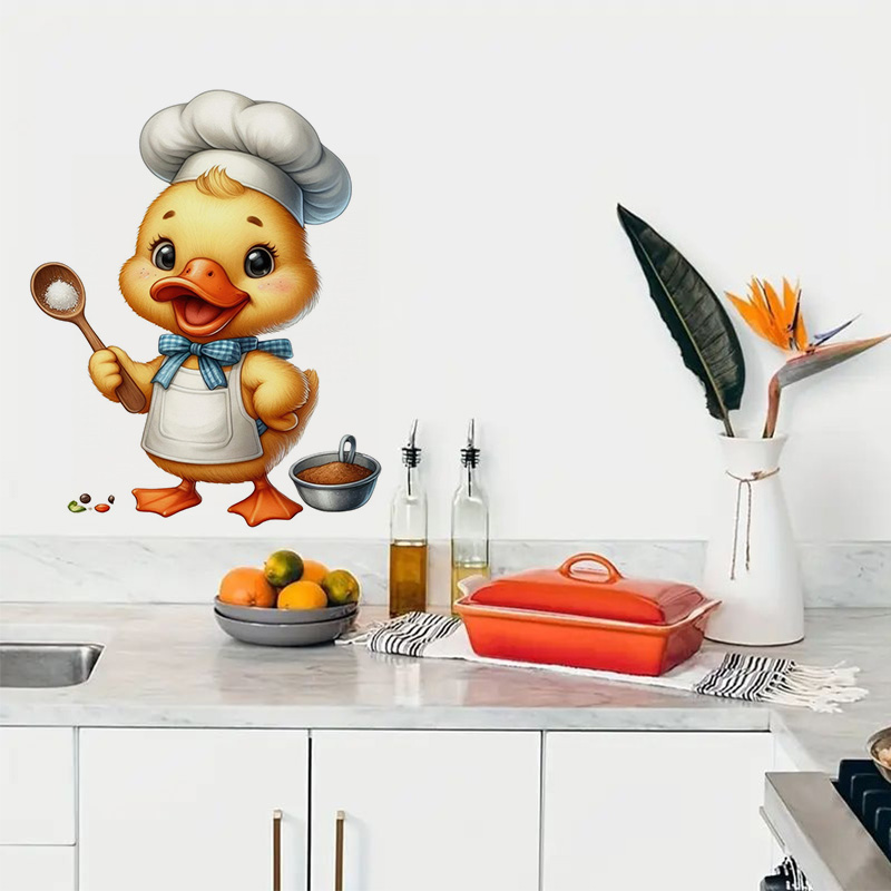 Cartoon Duck Chef Self-Adhesiv - مراجعة Kitchen Appliances Design وسعره