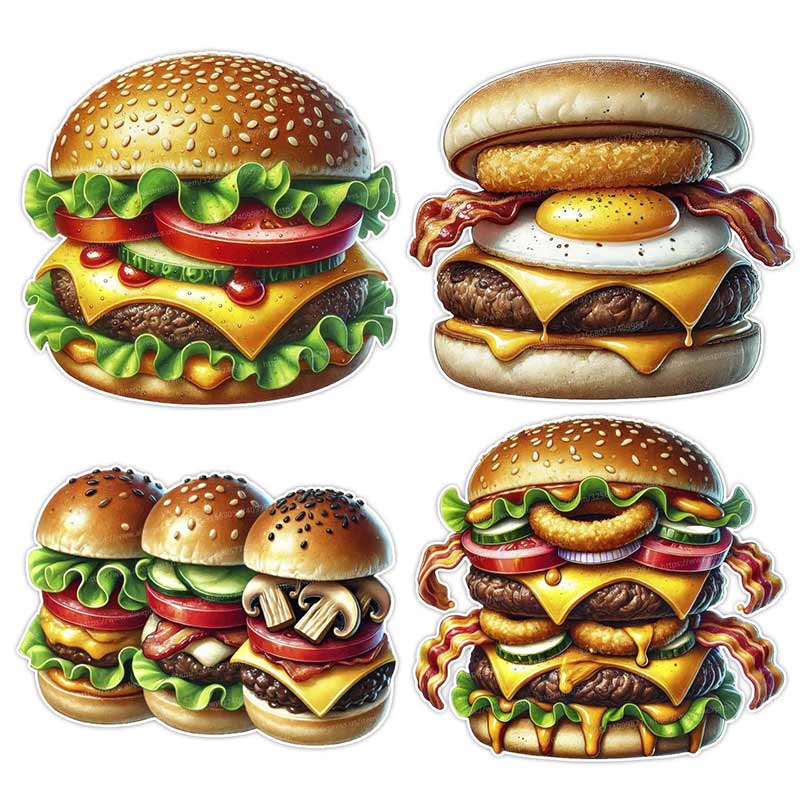 Tasty Hamburger Food Art Wall  - مراجعة Kitchen Appliances Design وسعره