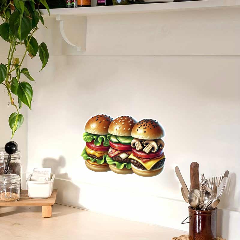 Tasty Hamburger Food Art Wall  - مراجعة Kitchen Appliances Design وسعره