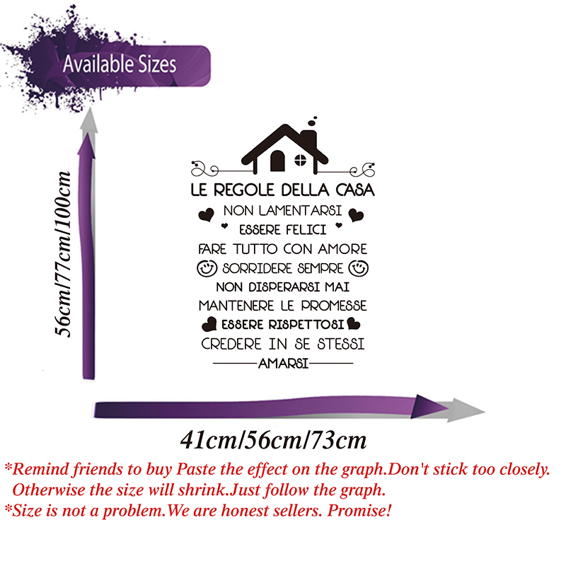 Italian House Rules Wall Decal - مراجعة Kitchen Appliances Design وسعره